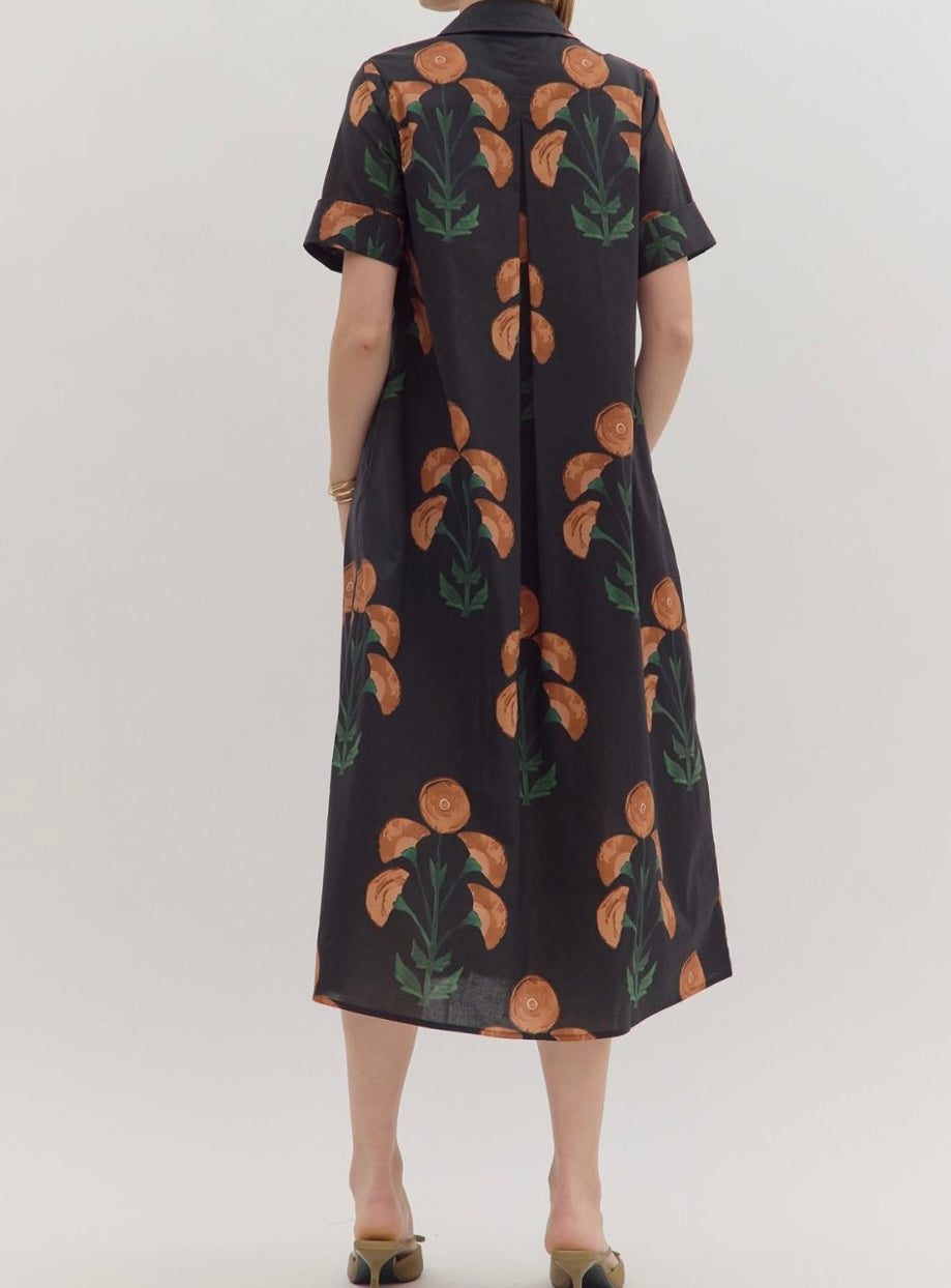 Clara Floral Print Midi Dress