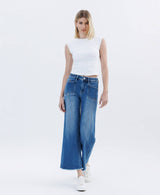 Benni High Rise Raw Hem Wide Leg