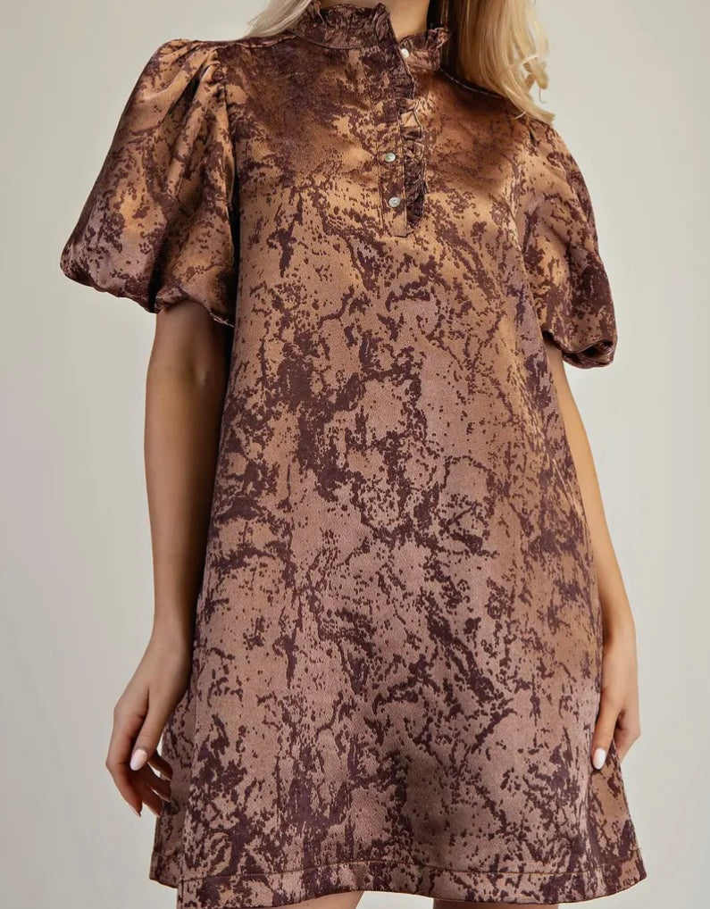 Amy Ruffle Neck Mini Dress