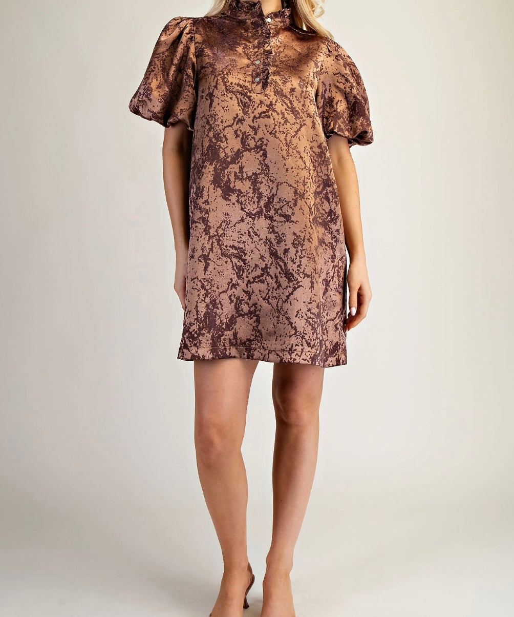 Amy Ruffle Neck Mini Dress