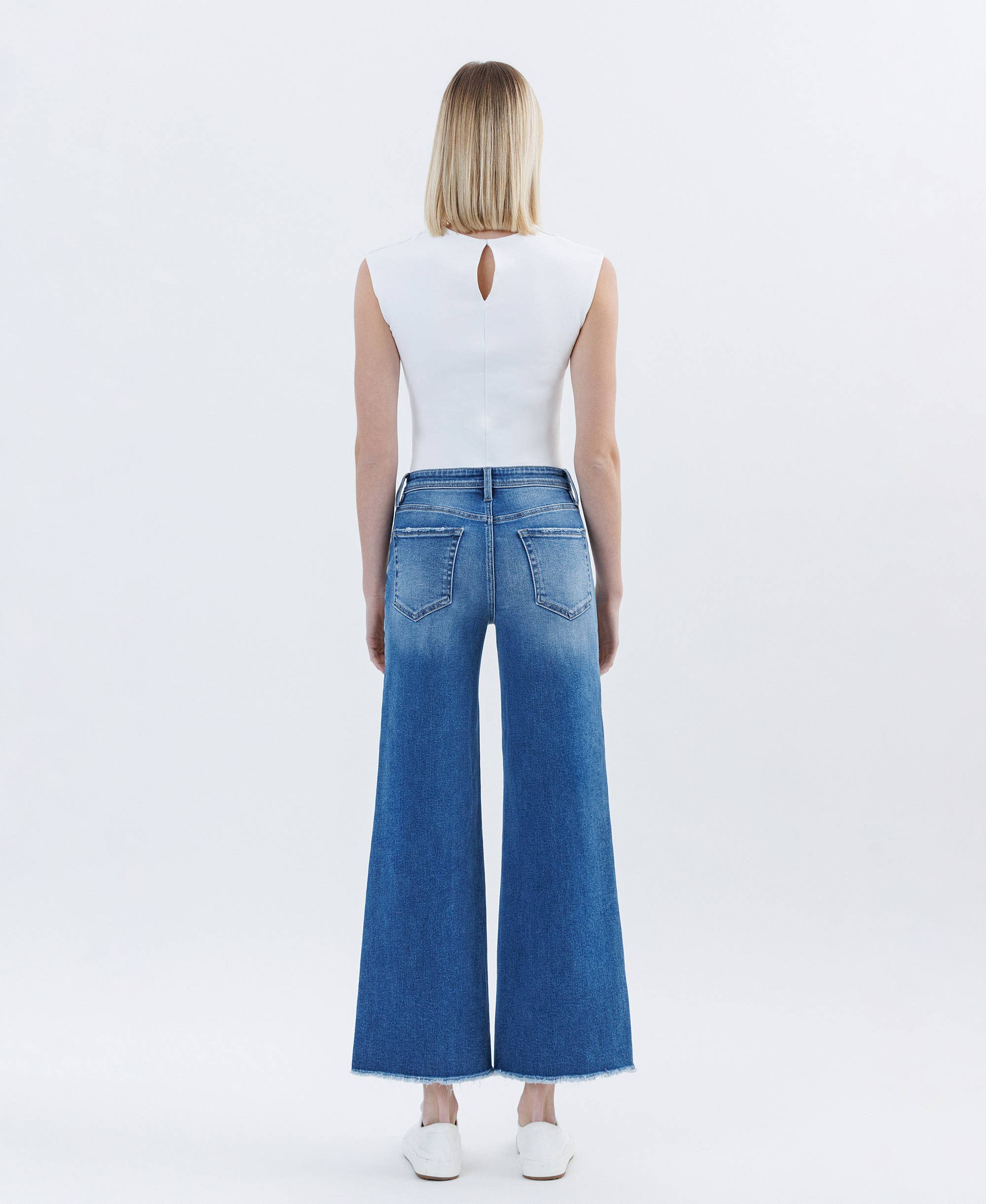 Benni High Rise Raw Hem Wide Leg