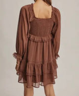 Rusty Fall Square Neck Dress