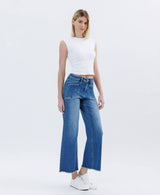 Benni High Rise Raw Hem Wide Leg