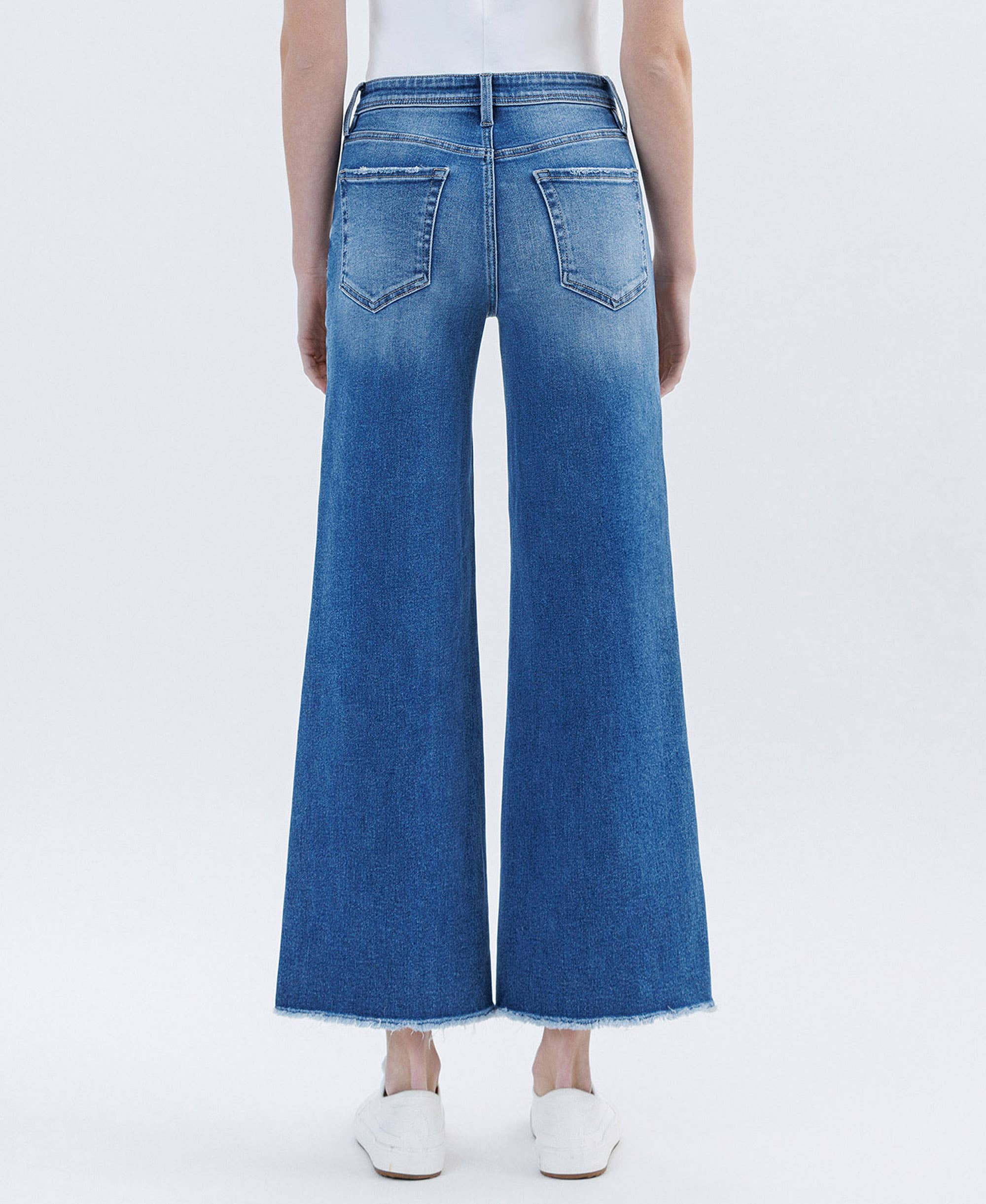 Benni High Rise Raw Hem Wide Leg