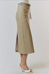 Alanna Faux Leather Midi Skirt