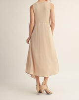 Champagne Front Pleat Match Dress