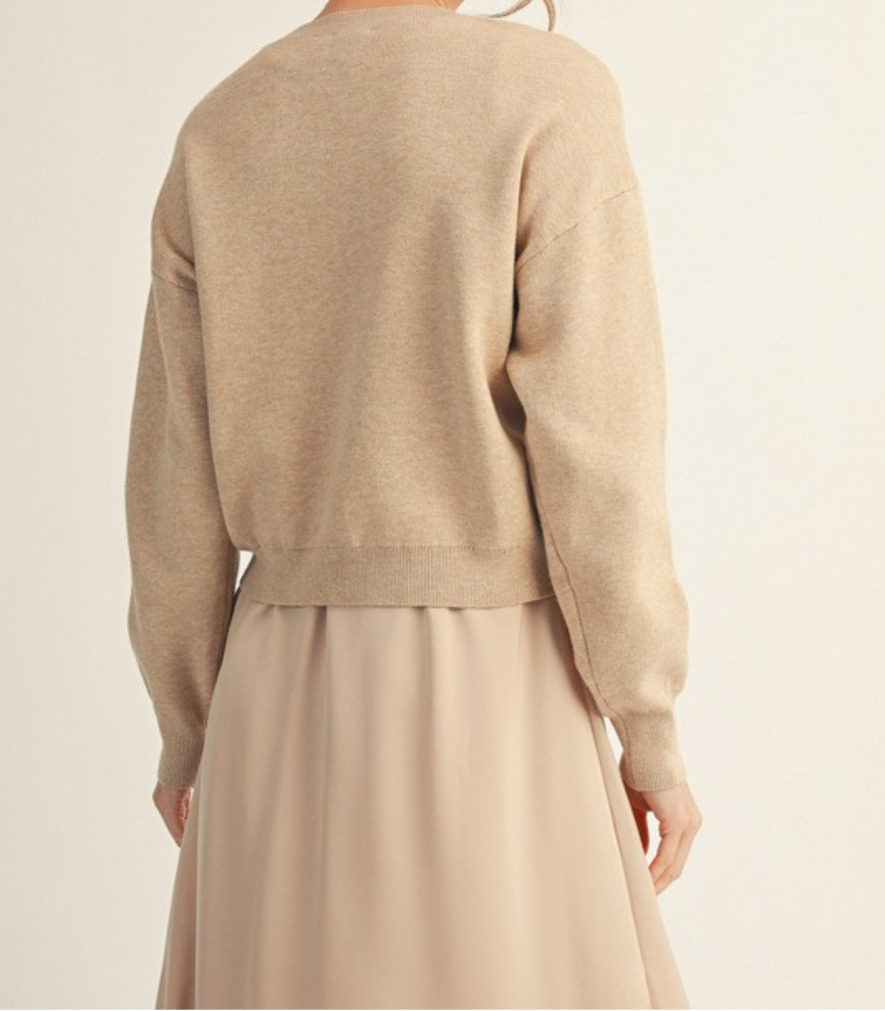 Champagne Soft Knit Textured Sweater Top