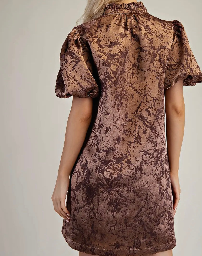 Amy Ruffle Neck Mini Dress