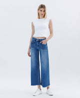 Benni High Rise Raw Hem Wide Leg