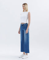 Benni High Rise Raw Hem Wide Leg
