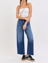 Lisa High Rise Crop Wide Leg with Raw Hem