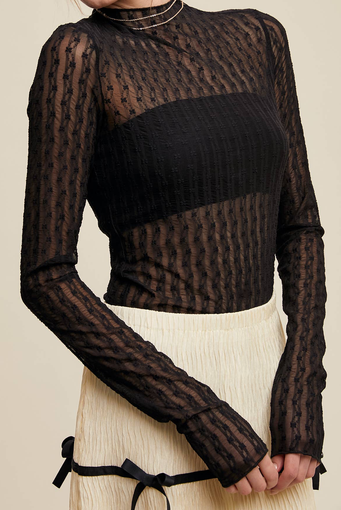 Susie Semi Sheer Lace Top