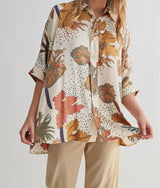 Irene Ivory Flower Print Oversized Top