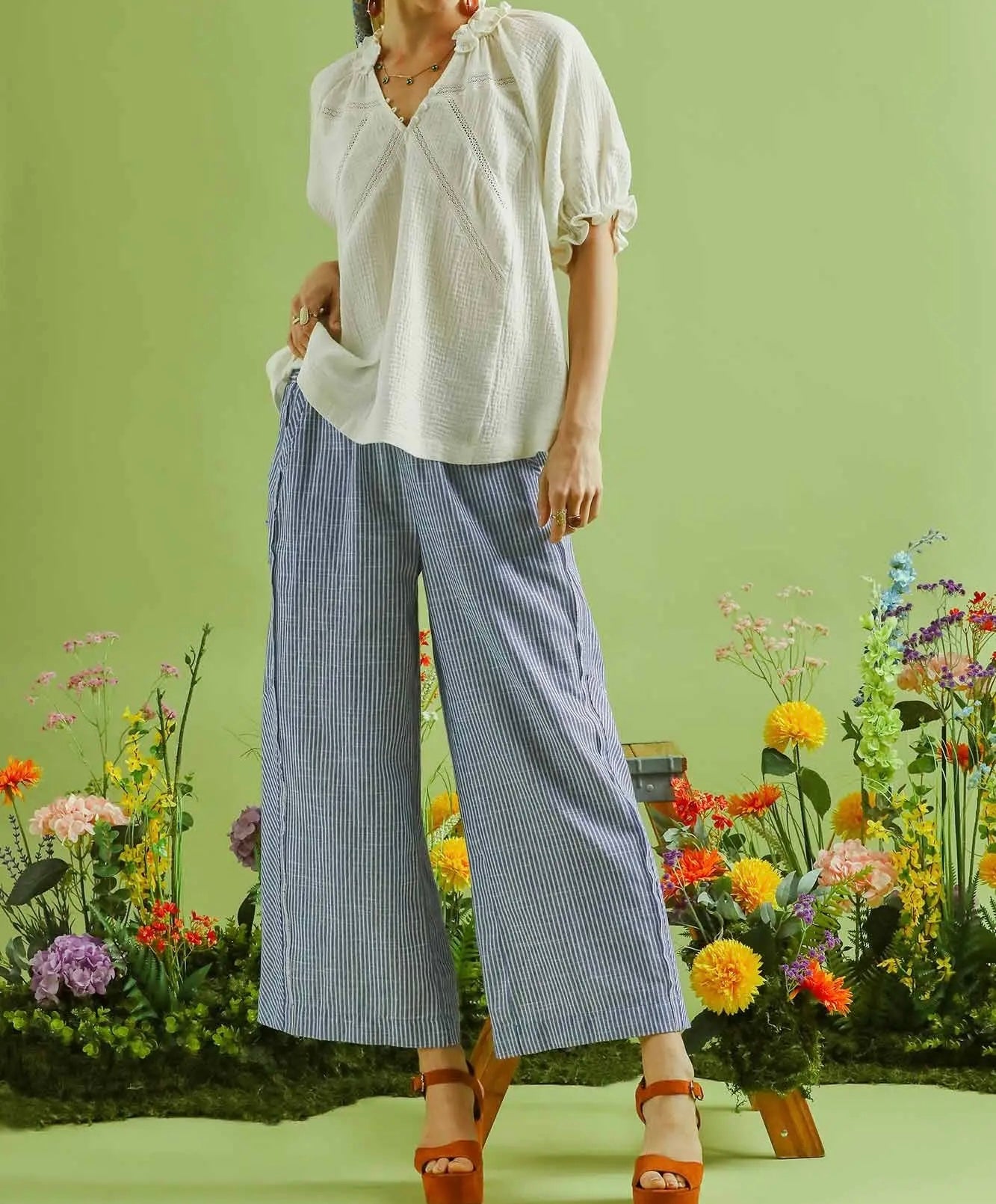 Misty Striped Wide Leg Pant