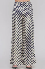 Corbin Navy Print Satin Pant
