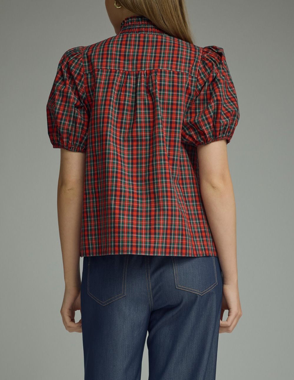 Gabby Plaid Short Sleeve Top