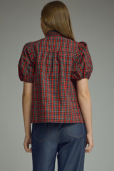 Gabby Plaid Short Sleeve Top