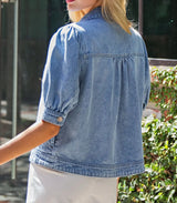 Hallie Puff Sleeve Denim Jacket