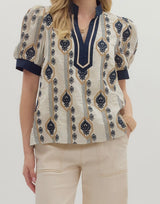 Benson Embroidered Abstract Top