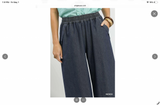 Madi Indigo Chambray Scalloped Hem Pant