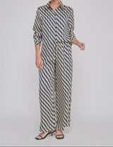 Corbin Navy Print Satin Pant