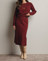 Merlot Sweater & Midi Skirt Set