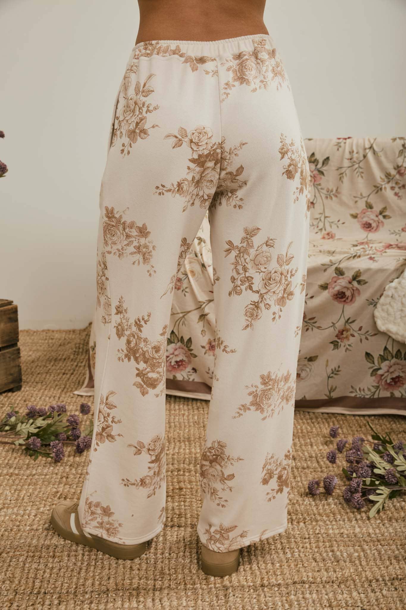 Floral Toile Wide Leg Pant