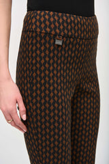 JR Jacquard Woven Abstract Print Slim Fit Pants Rust Pants