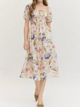 Grace Botanical Print Midi Dress