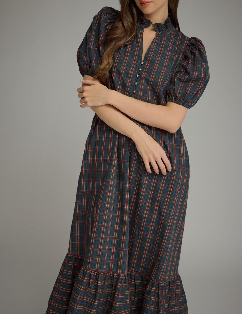 Lauren Plaid Midi Dress