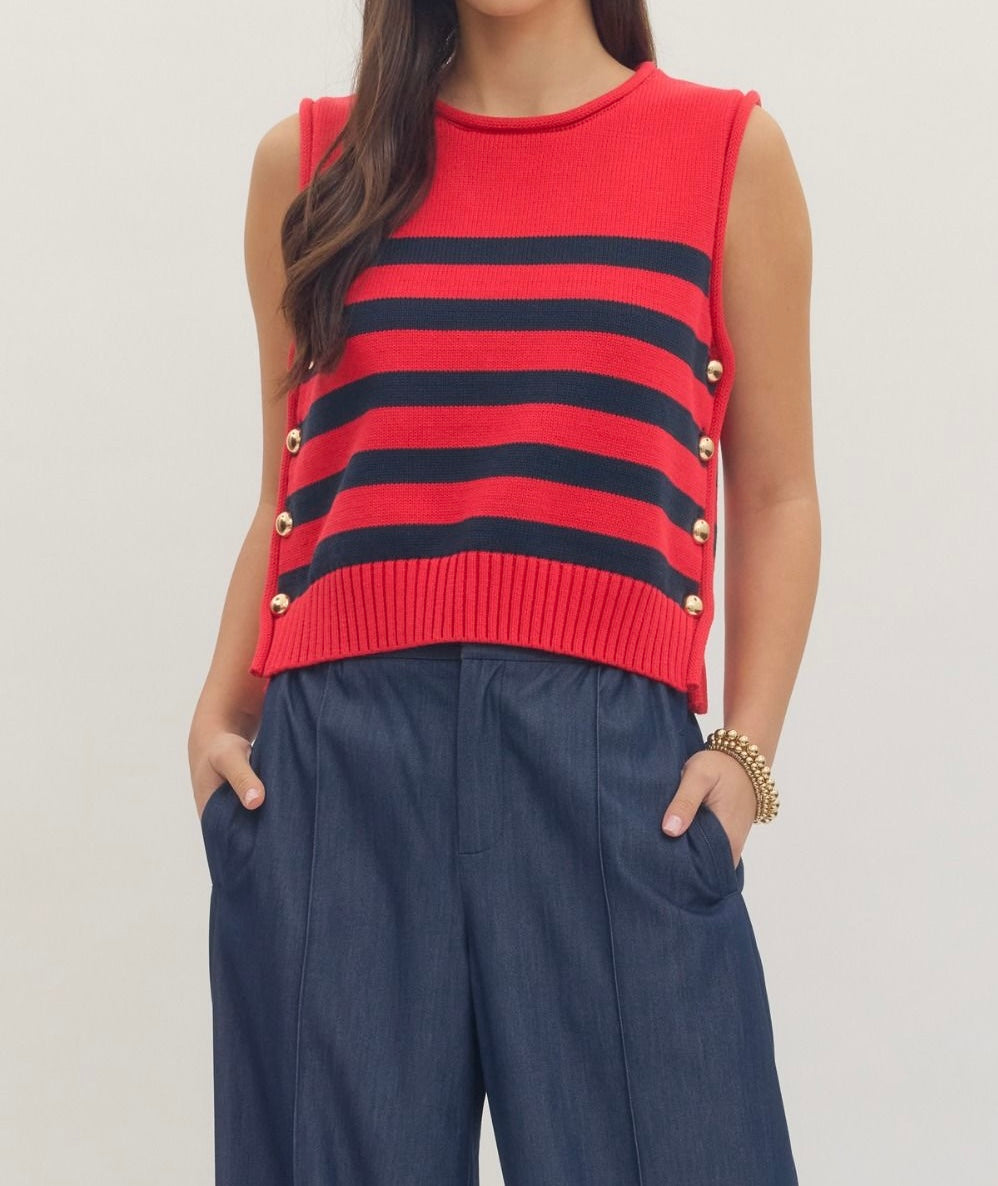 Jessie Striped Sweater Vest