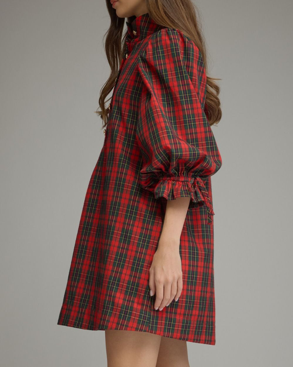 Ellie Plaid 3/4 Sleeve Dress