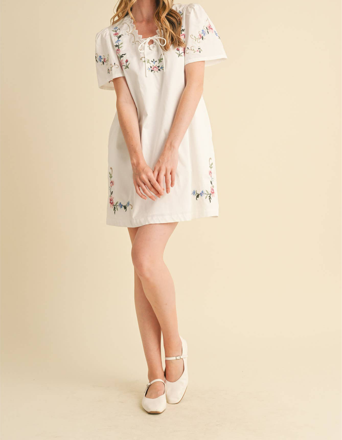 Amelia Floral Embroidered Dress