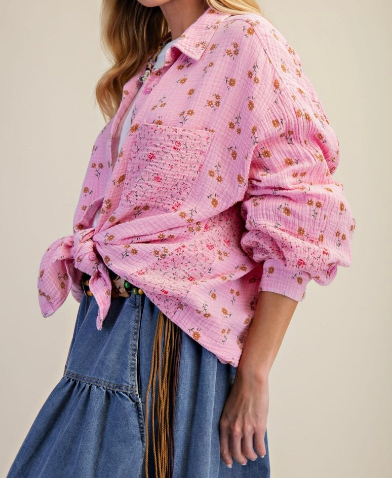 Cotton Candy Mixed Print Top