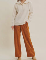 Sammi Suede Straight Leg Pant