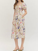 Grace Botanical Print Midi Dress