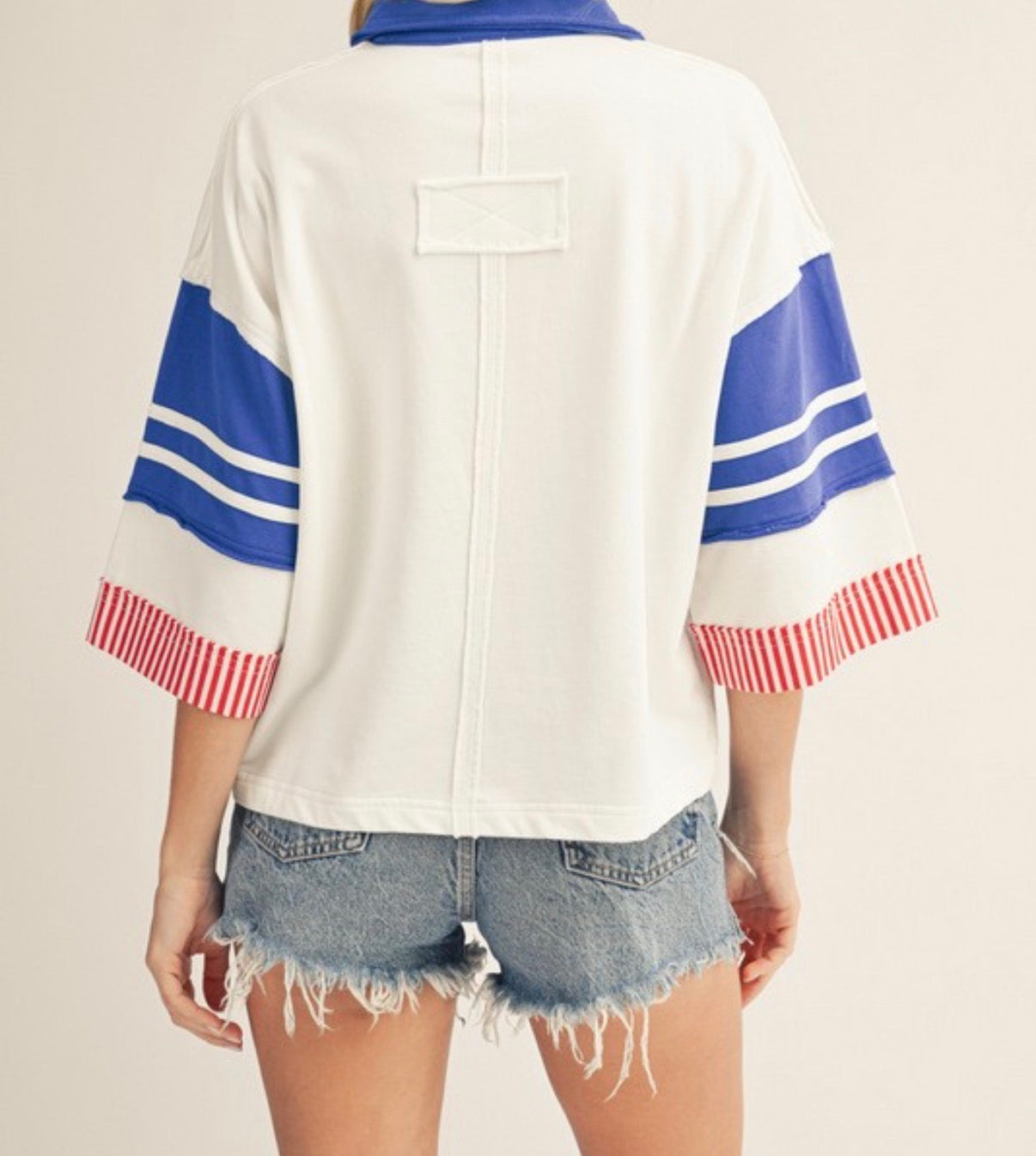 Judy Color Block Polo Blouse
