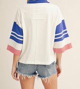 Judy Color Block Polo Blouse