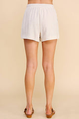 Neutral Stripe Linen Blend Shorts