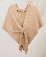 Cashmere-Blend Knit Triangle Shawl with Cross-Front