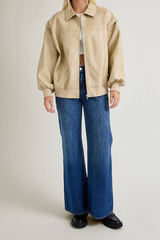 Scott Faux Leather Bomber Jacket