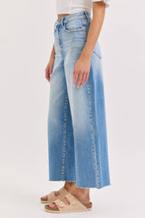 Kendall Crop Wide Leg with Raw Hem