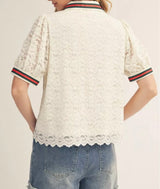 Lacey Polo With Pearl Buttons
