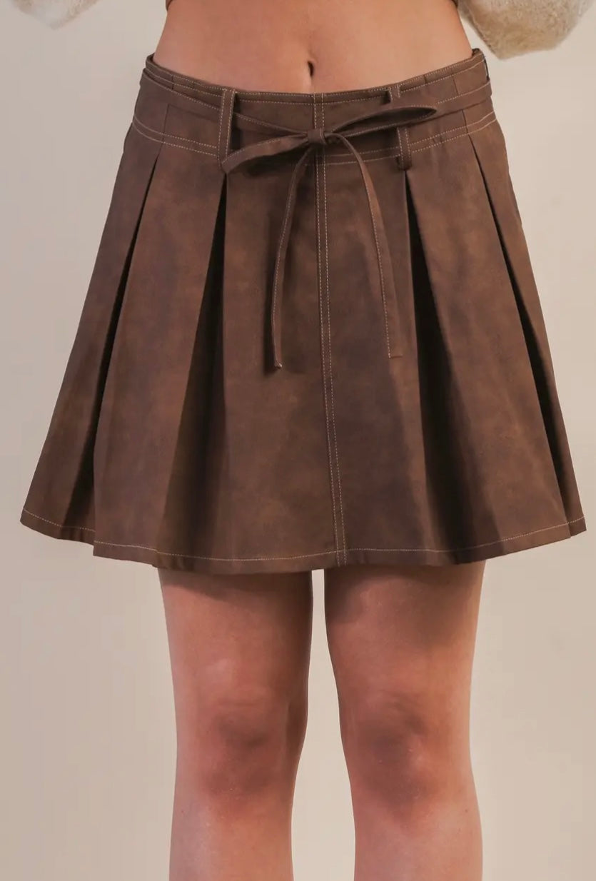 Pollyanna Faux Leather Mini Skirt