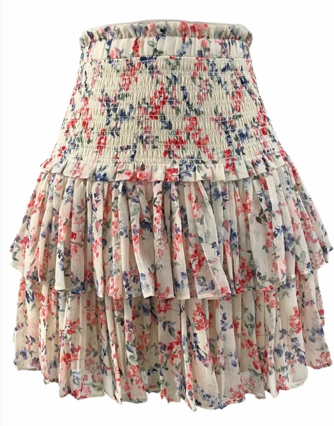 RBJ Flora Fuschia Blue Skirt