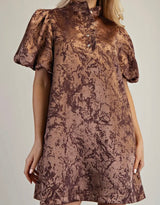 Amy Ruffle Neck Mini Dress