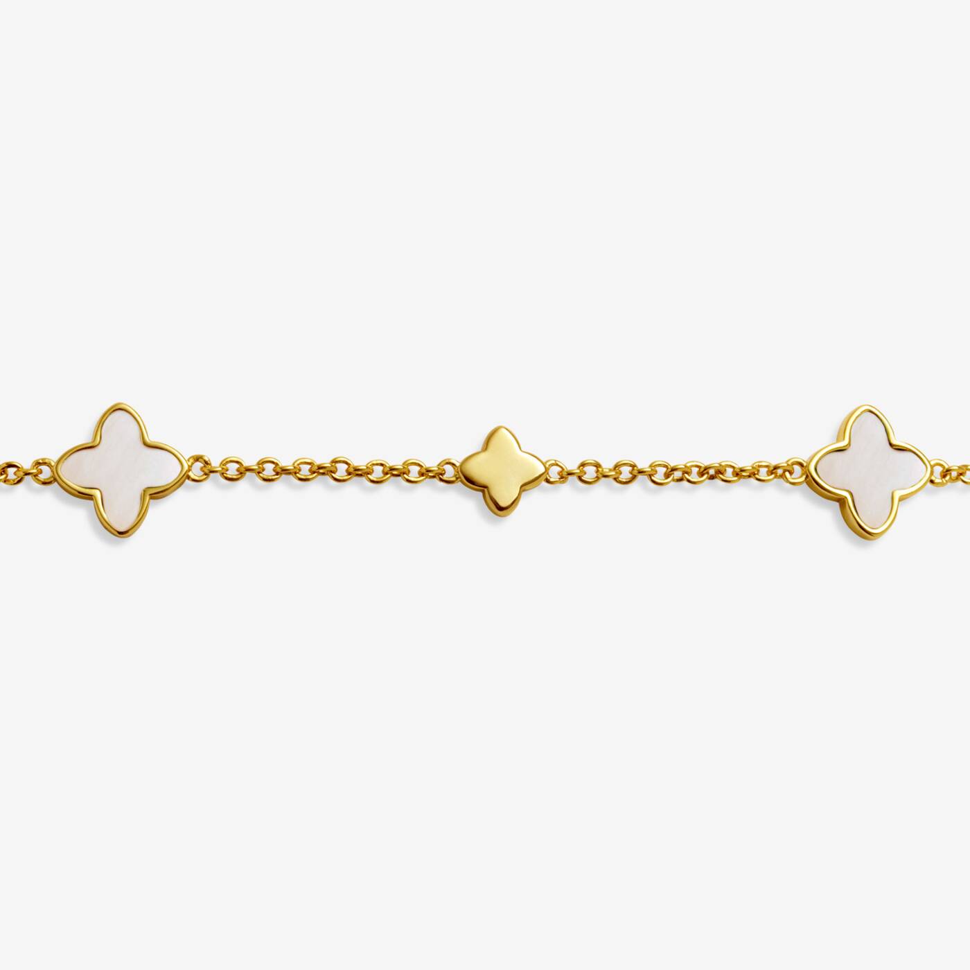 A Littles & Co Mother Of Pearl Clover Bracelet