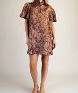 Amy Ruffle Neck Mini Dress