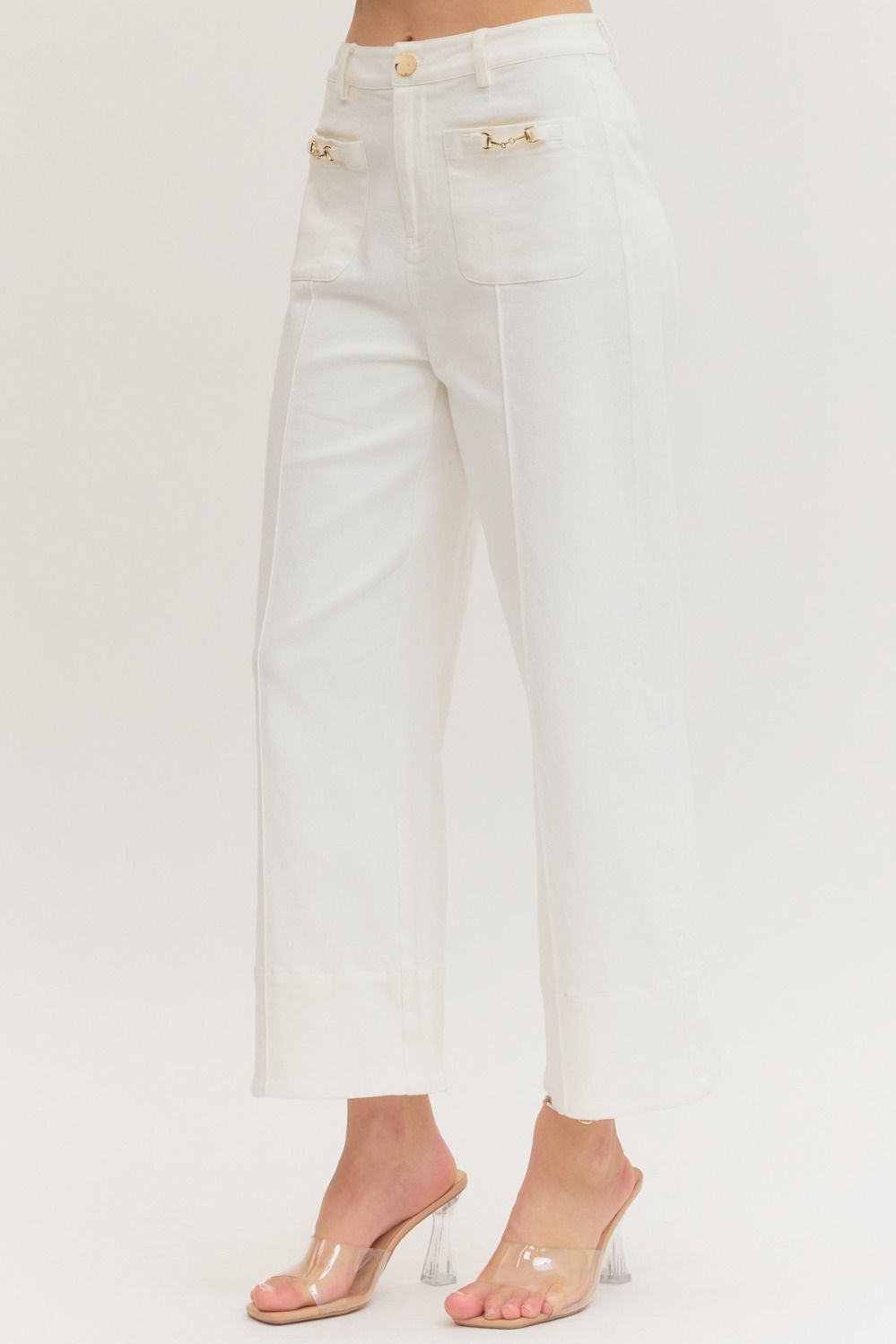 Rickie Wide Leg Pant With Horsebit Detail