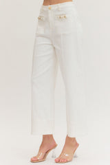 Rickie Wide Leg Pant With Horsebit Detail